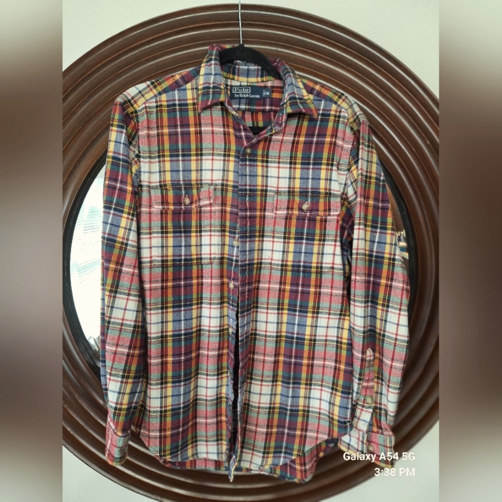 Classic Vintage Ralph Lauren Polo Plaid Flannel Shirt. Very High Quality!